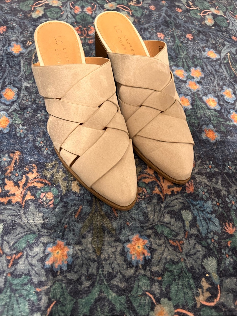LC Lauren Conrad Ivory Rowann High Heel Mules